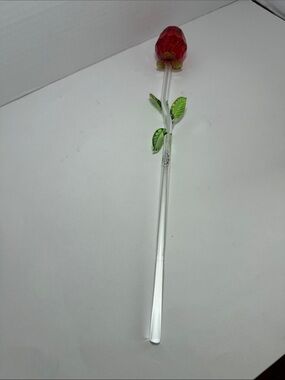 Home essentials Red Glass Rose  Home Accents